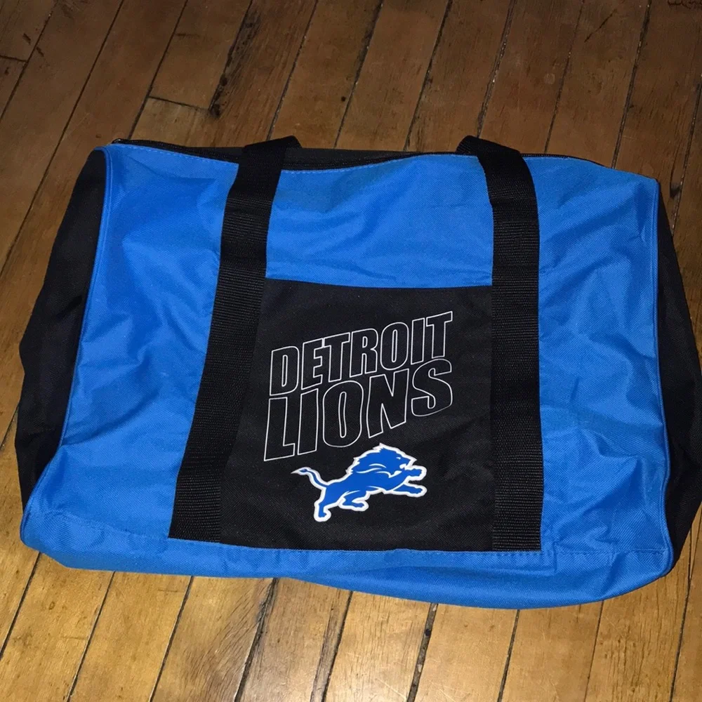 Detroit Lions Blue and Black‎ Travel Duffel Bag